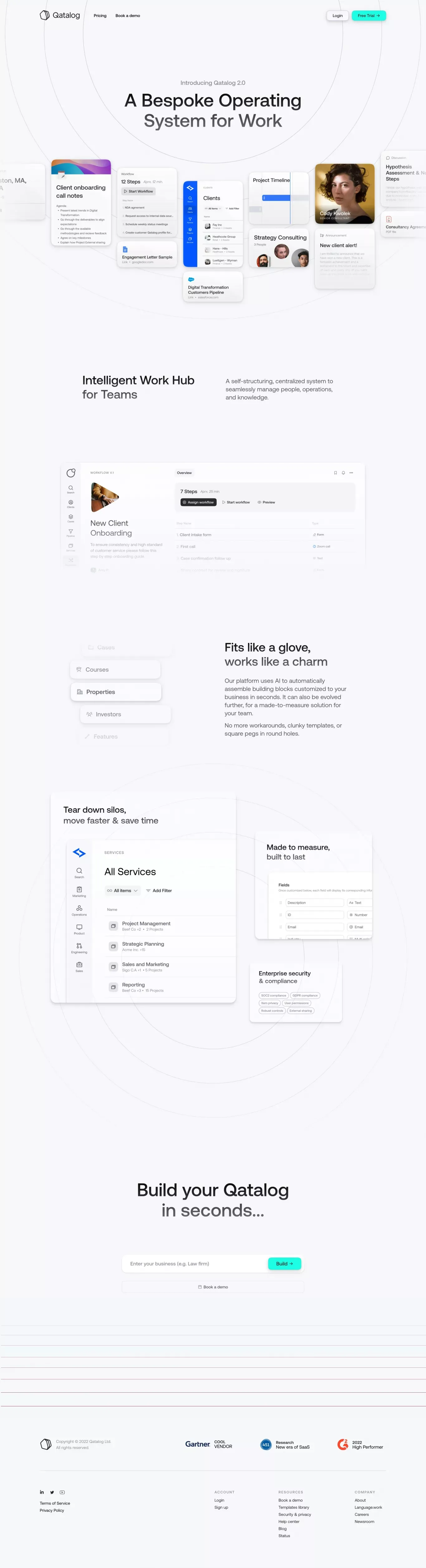 Qatalog | Your Bespoke Operating System for Work - Landing design
