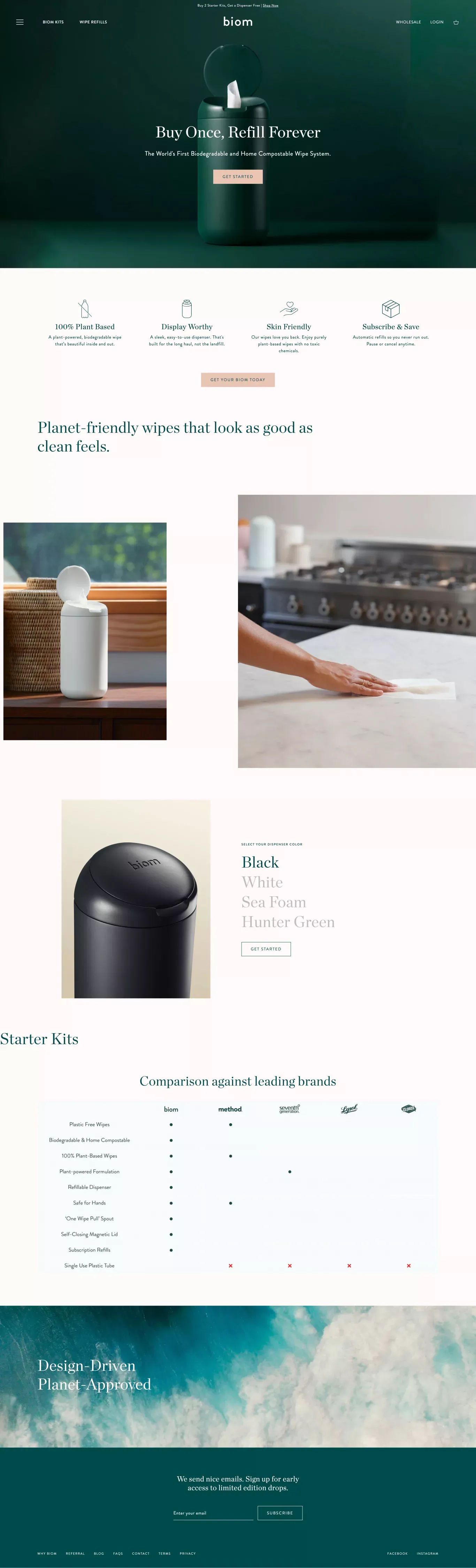 biom | Biodegradable and Eco-Friendly Wipes - Ecommerce design