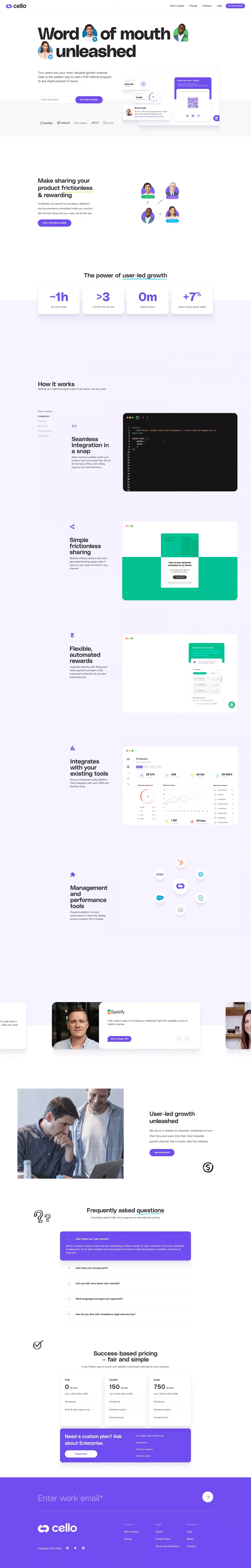 Cello | User-led growth platform for B2B SaaS - Landing design