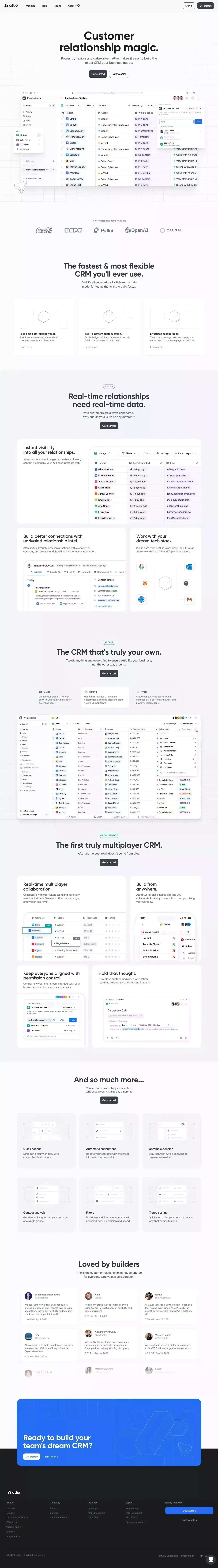 Attio: Customer relationship magic - Landing design