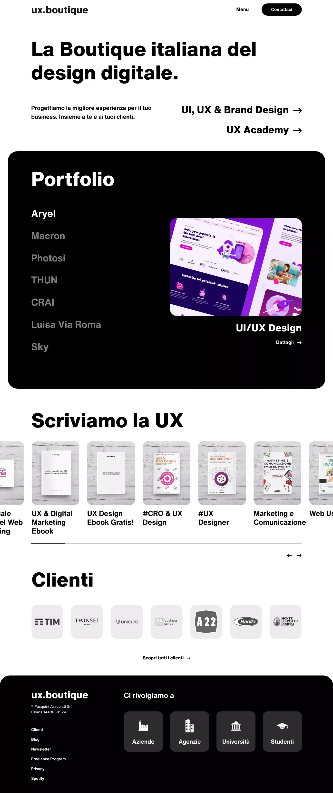La Boutique italiana del design digitale. | UX Boutique - website design