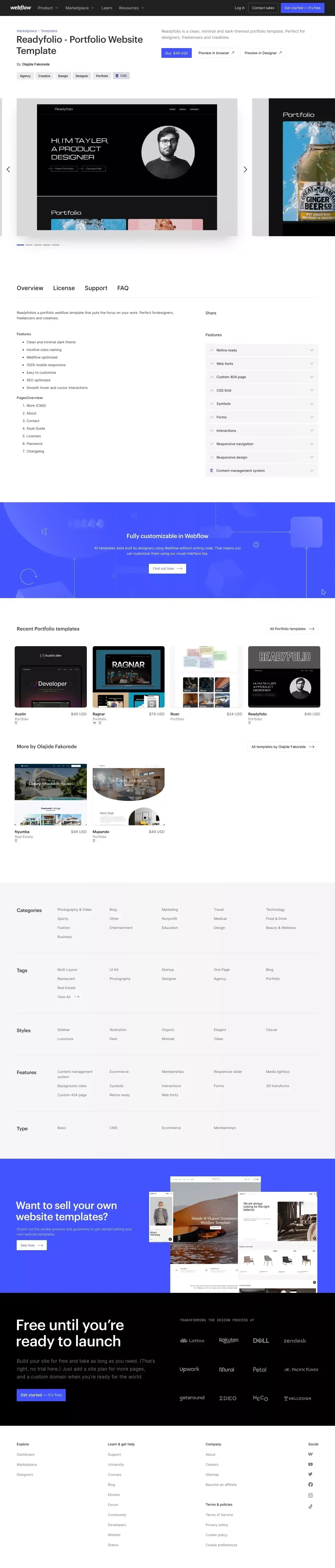 Readyfolio - Portfolio HTML5 Responsive Website Template - Portfolio design