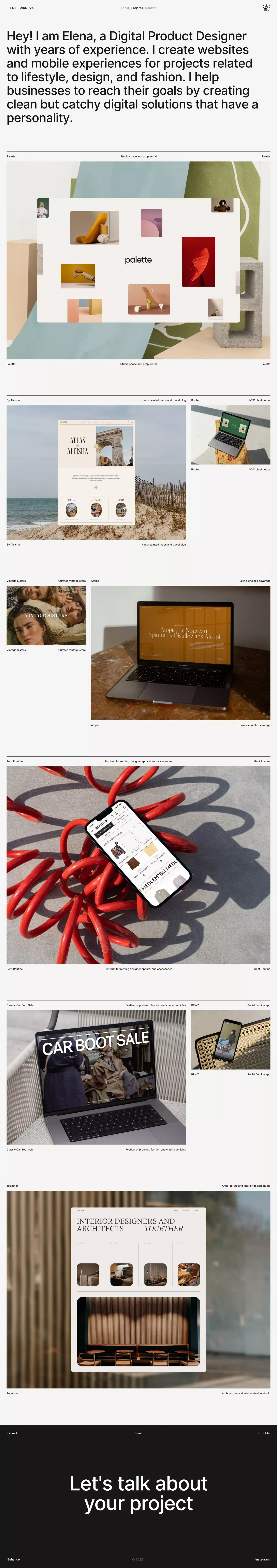 Elena Smirnova – Digital Product Designer - Portfolio design