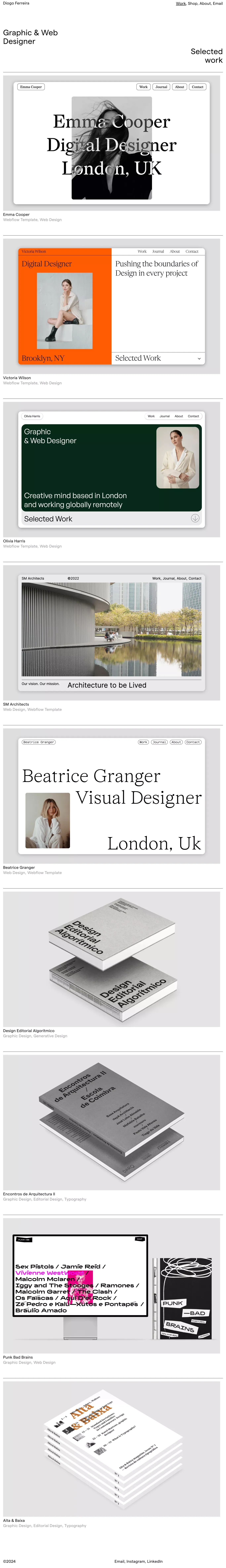 Diogo Ferreira — Graphic & Web Designer - Portfolio design