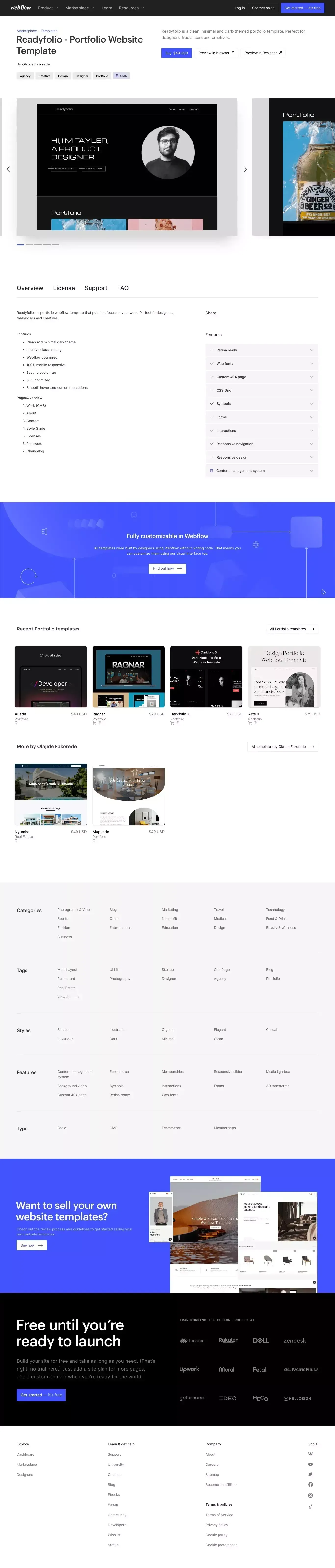 Readyfolio - Portfolio HTML5 Responsive Website Template - Template design
