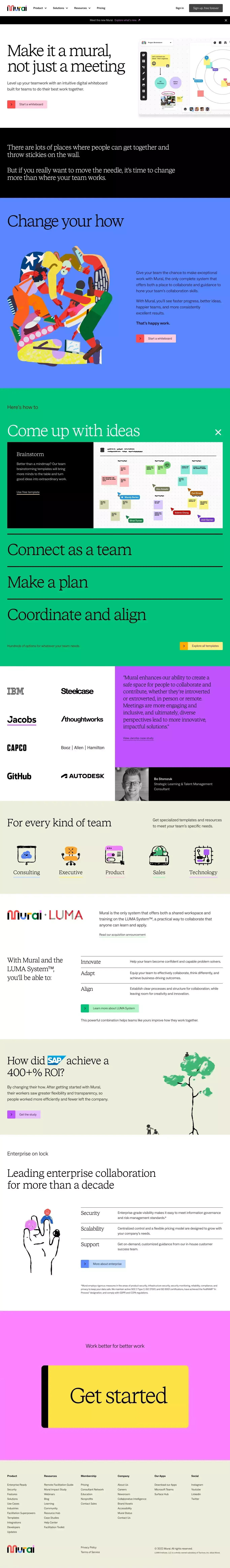 Mural is a collaborative intelligence company | Mural - Landing design