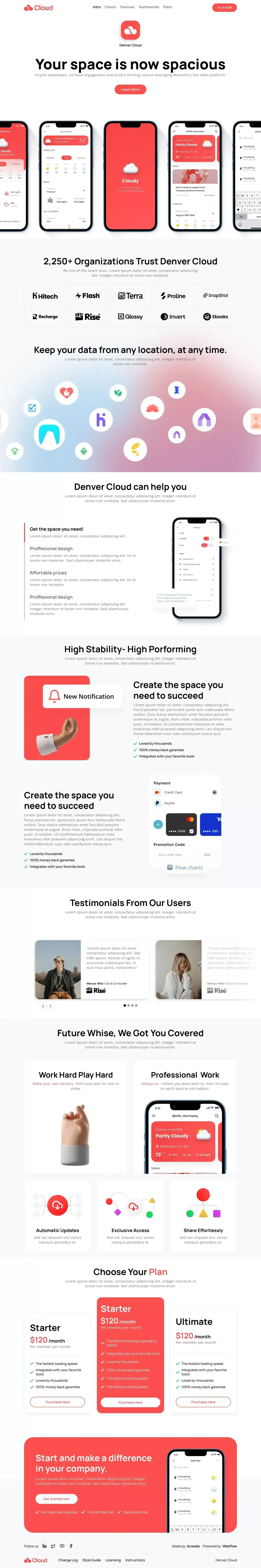Denver - Webflow HTML website template - Landing design