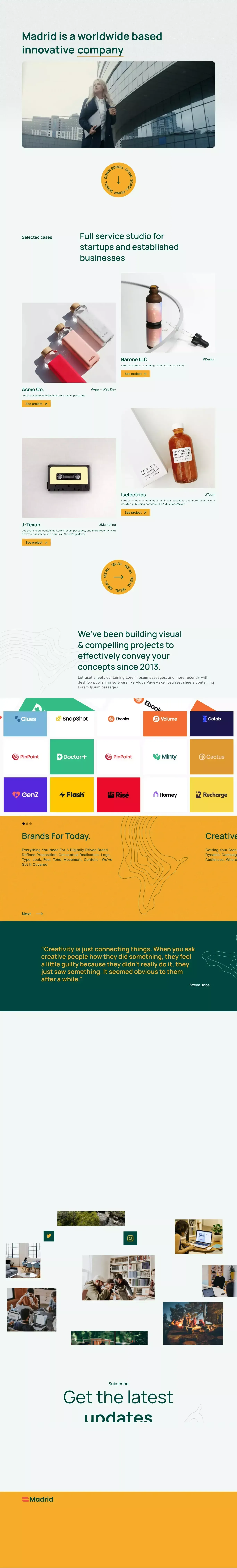 Madrid - Webflow HTML website template - Template design