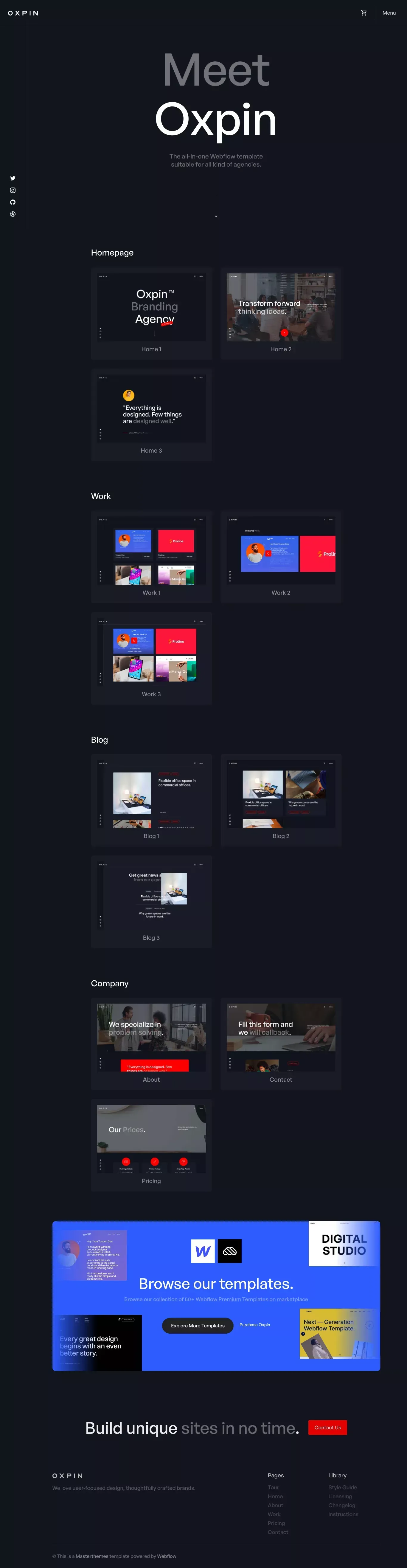Oxpin - Webflow Ecommerce website template - website design