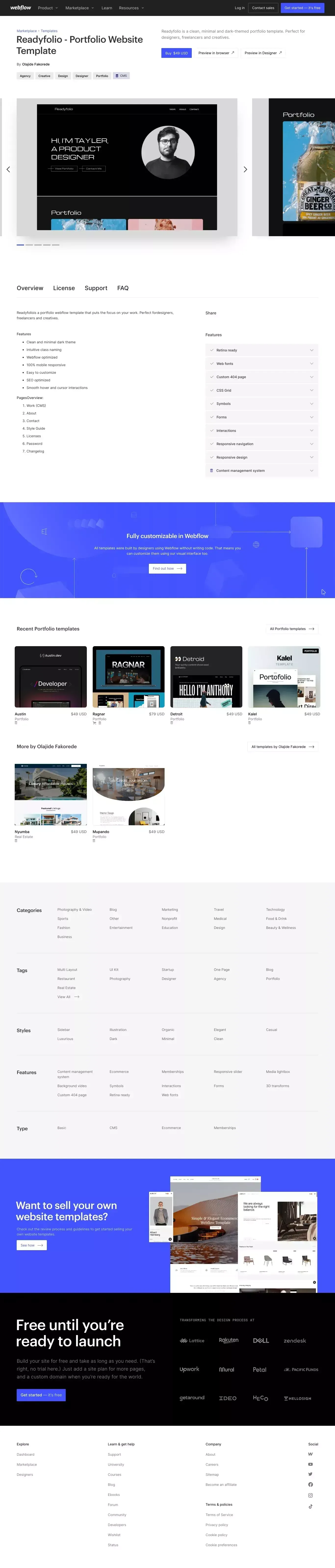 Readyfolio - Portfolio HTML5 Responsive Website Template - website design