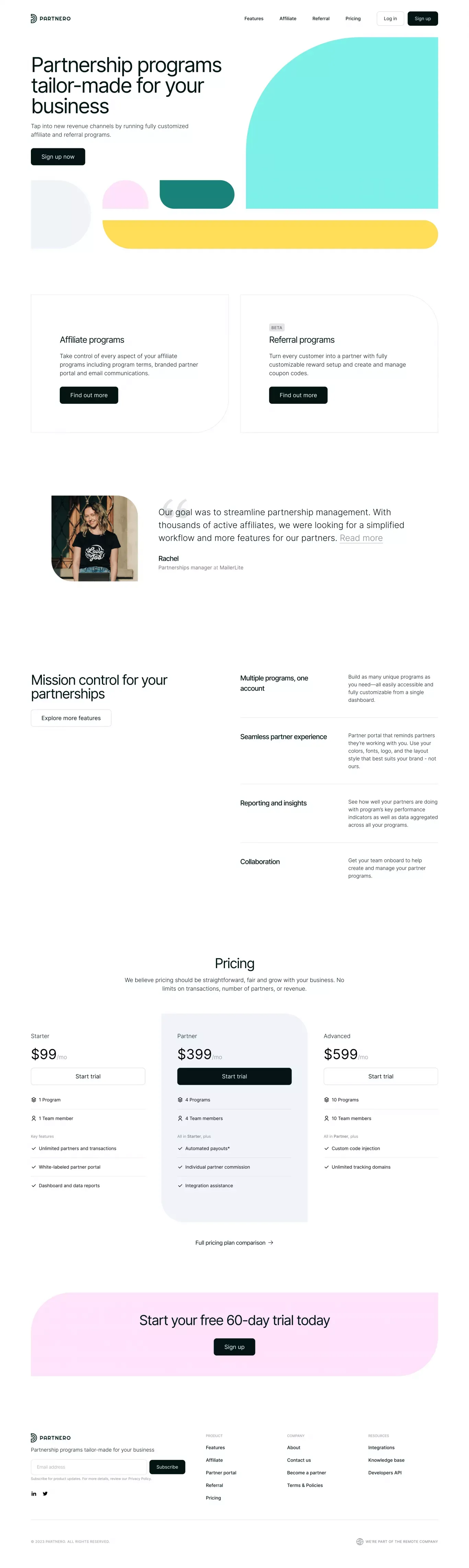 Partnero - Landing design