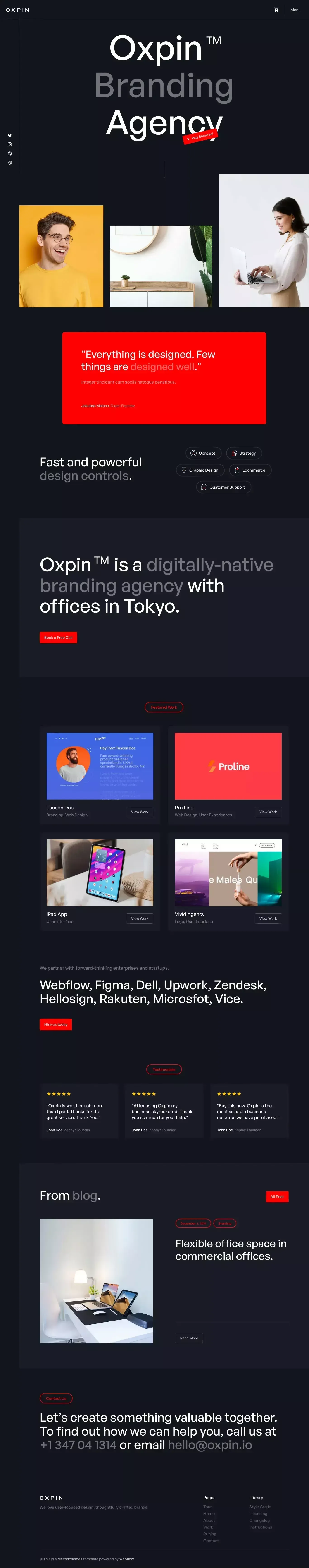 Oxpin - Webflow Ecommerce website template - website design