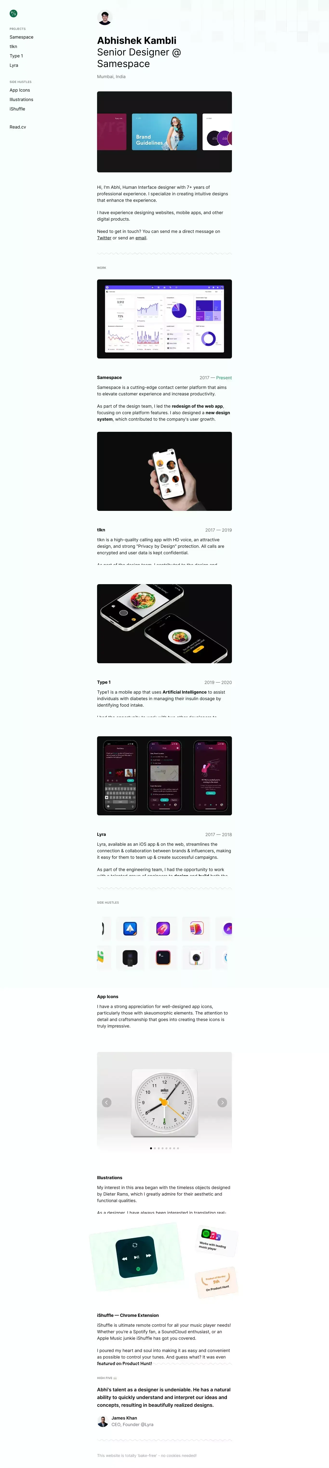 Pixels Studio â Abhishek - website design