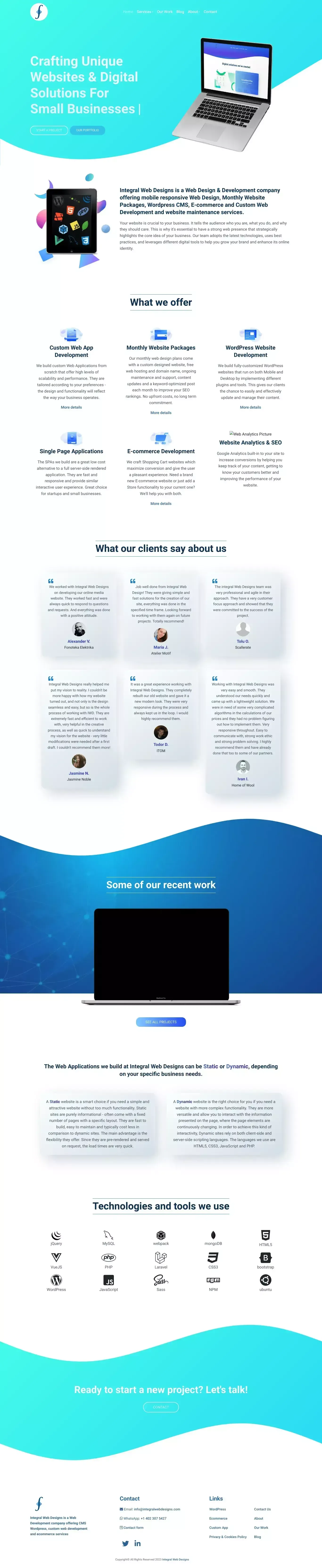 Integral Web Designs | Web Design Company - website design