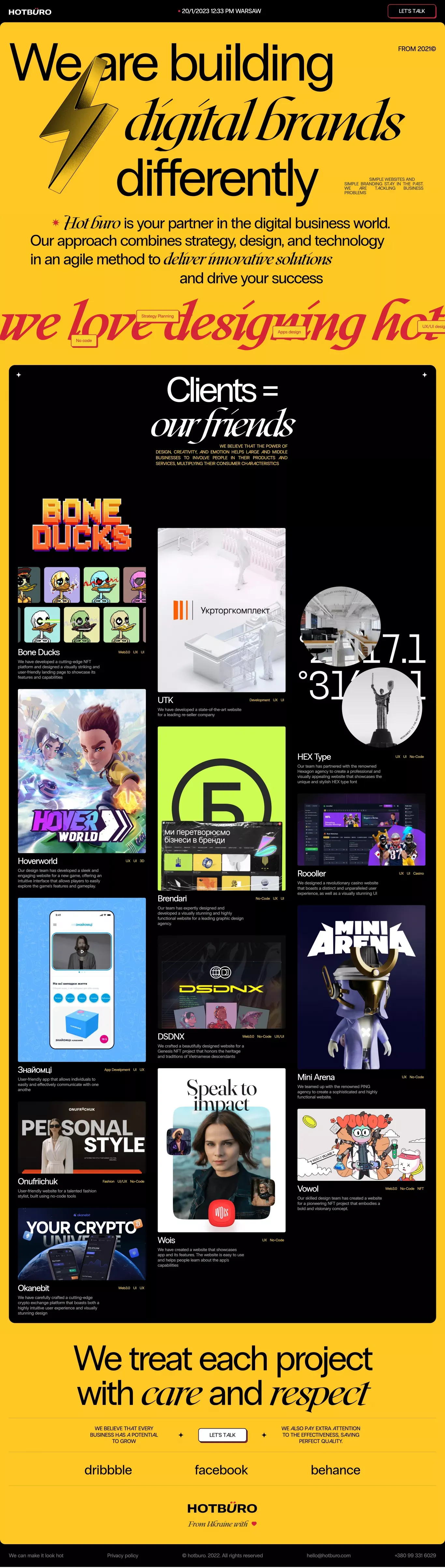Hot buro | Digital design agency - Portfolio design