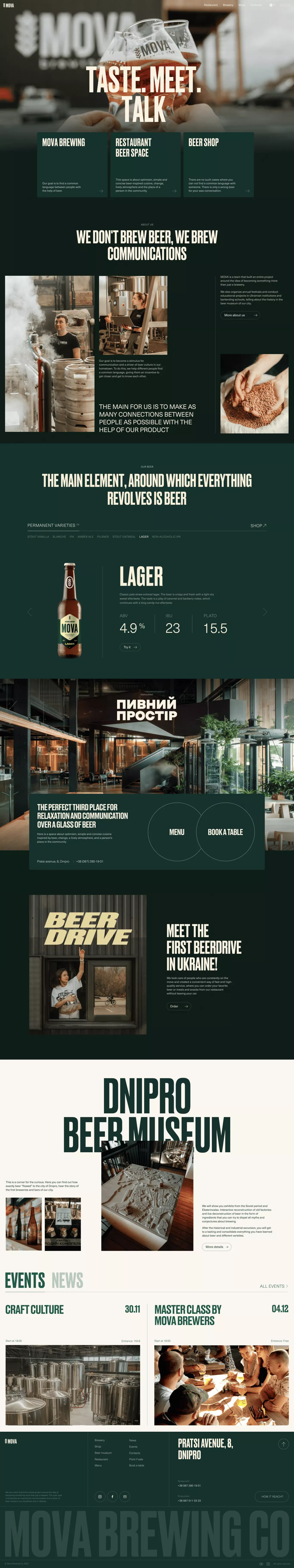 MOVA beer - Landing design