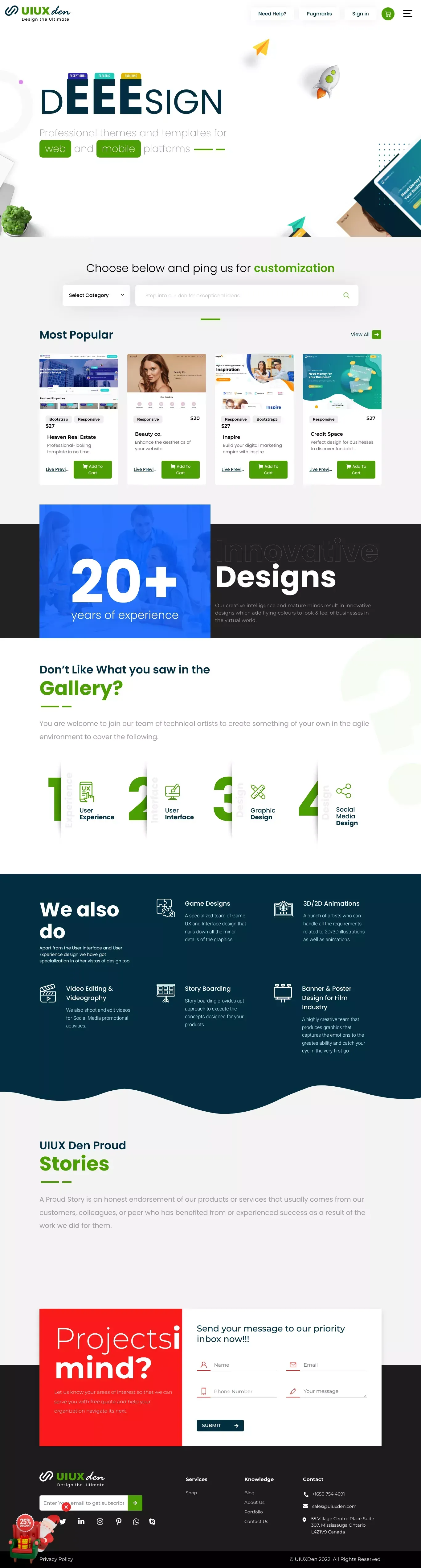 UI UX Design Agency | Website & App Templates |UIUX Den - Template design