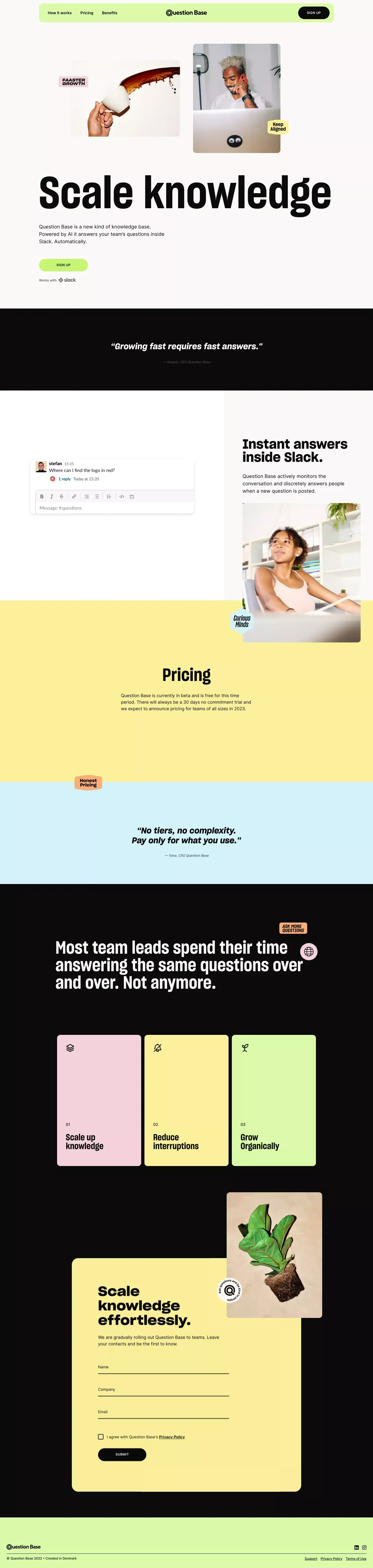 Scale knowledge - Landing design