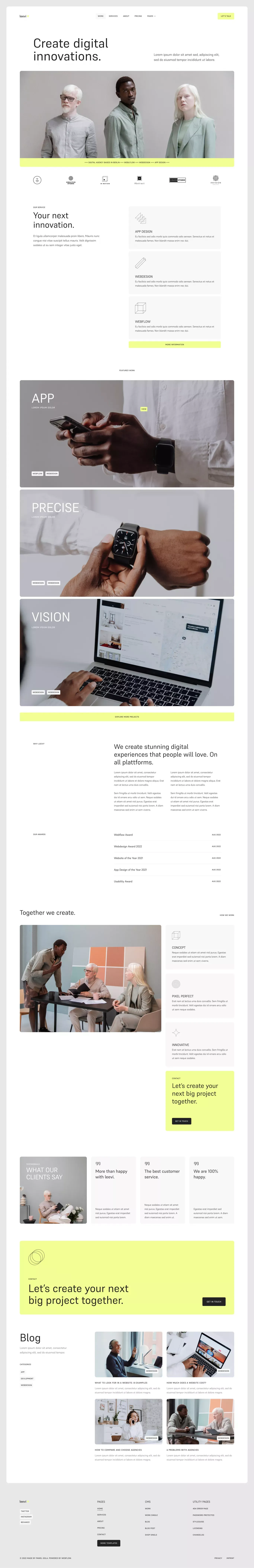 Leevi - Agency HTML5 Responsive Website Template - Template design