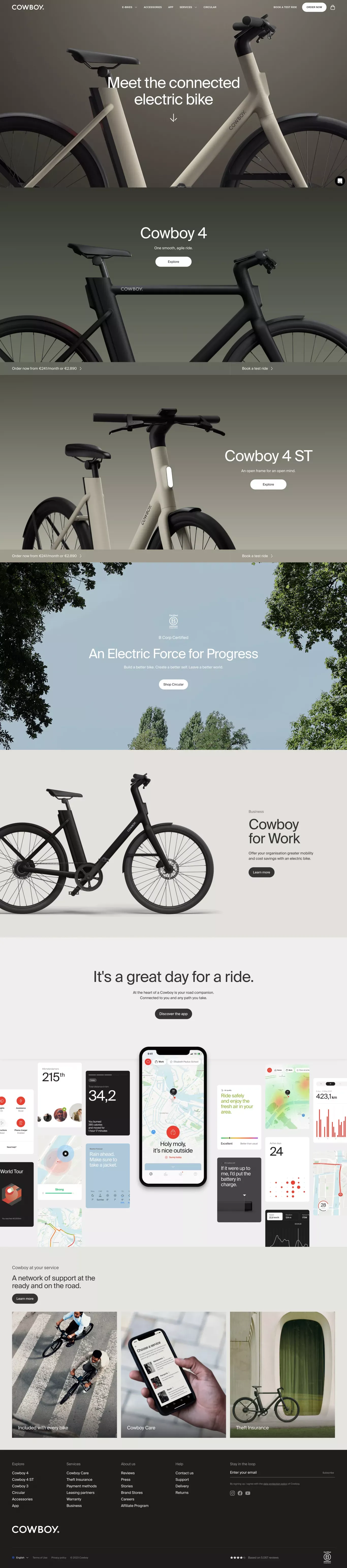 Cowboy - Electric Bike for Urban Riders - Landing design
