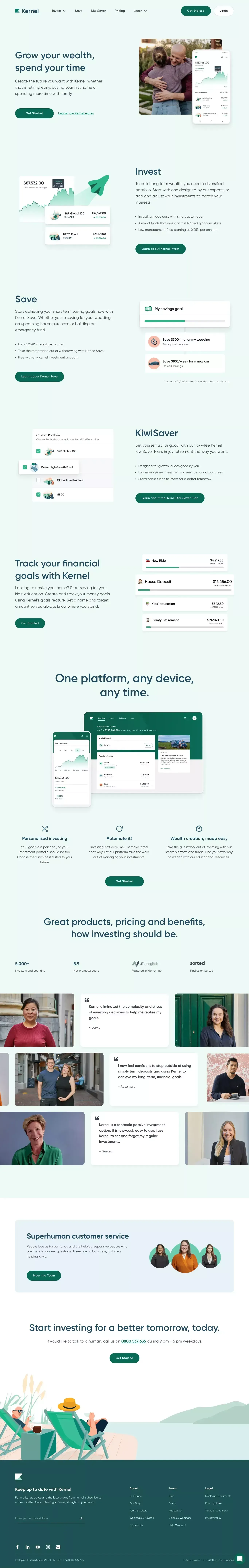 Kernel Wealth |  Make It Happen - Landing design