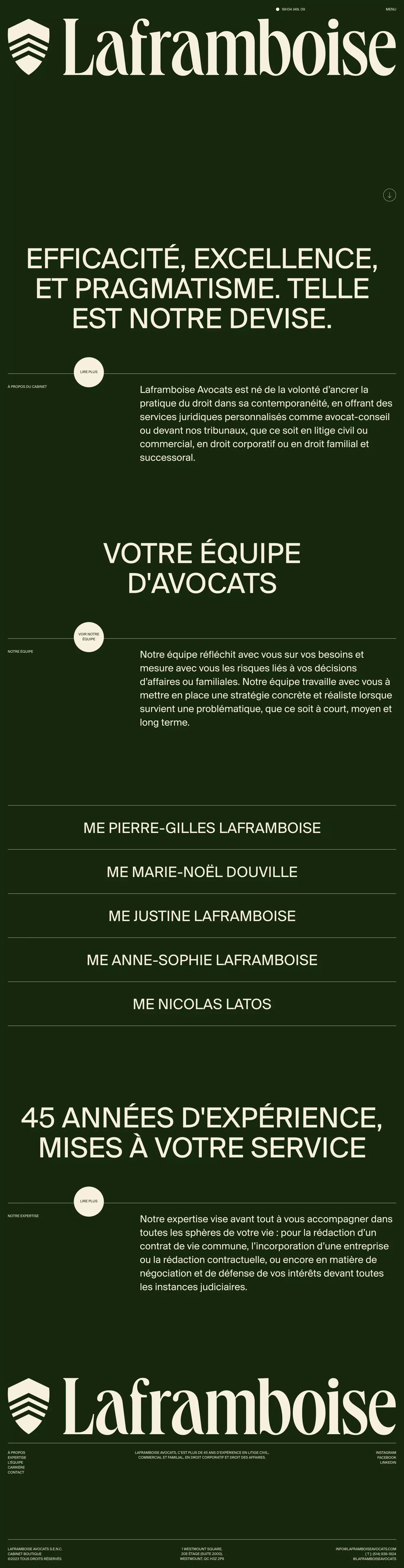 Accueil — Laframboise Avocats - Portfolio design