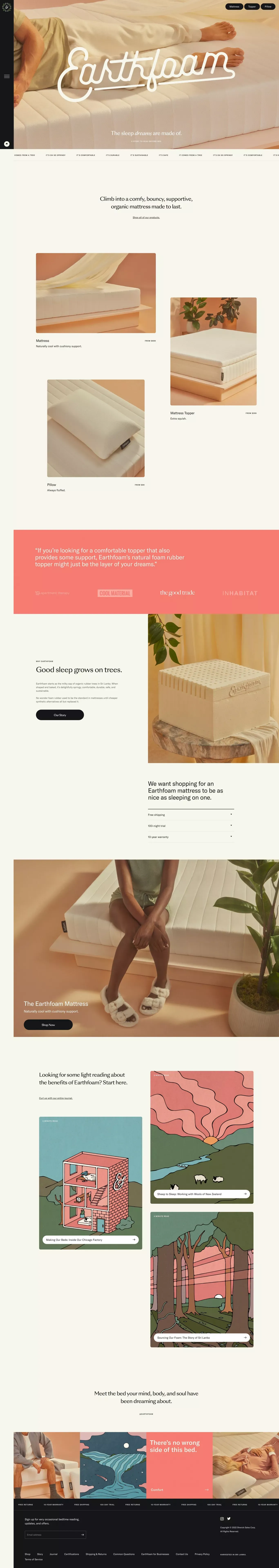 Earthfoam - Ecommerce design