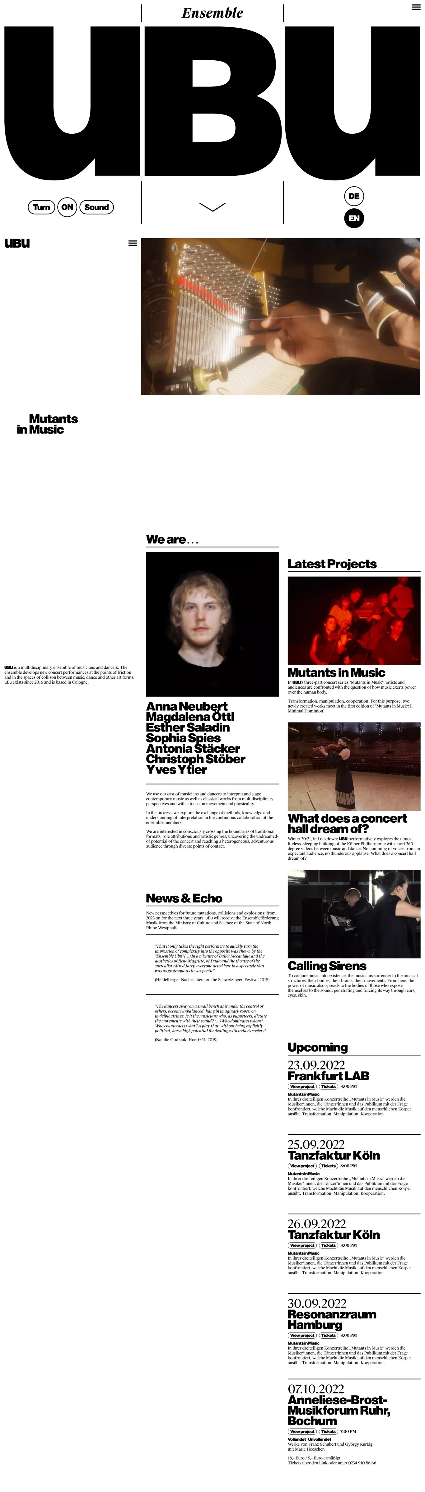 Ensemble uBu - Portfolio design