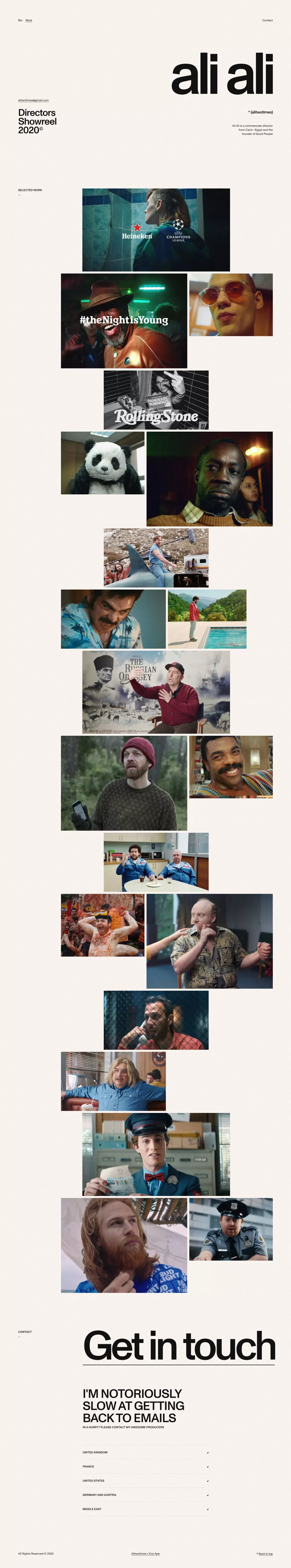 Ali Ali — Director's Showreel / Alitwotimes / Director from Cairo - Portfolio design