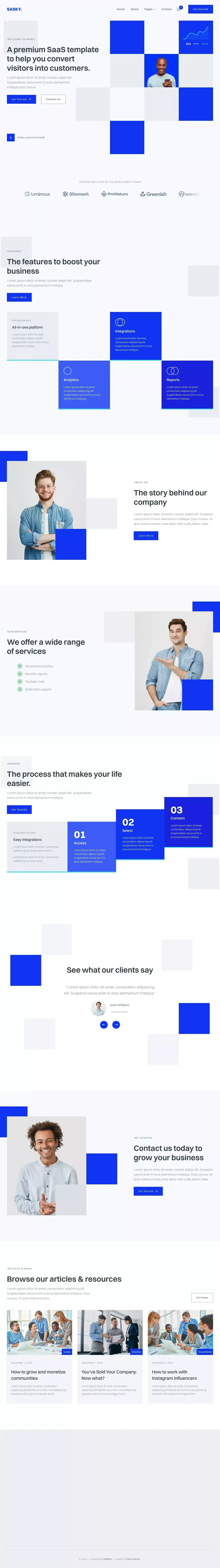 Sasky - Webflow Ecommerce Website Template - Template design