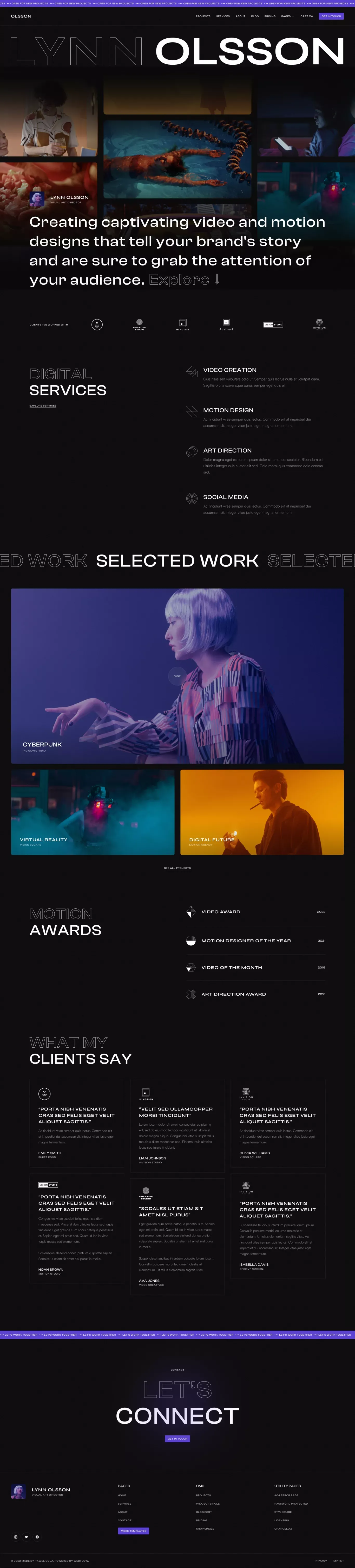 Olsson - Webflow Ecommerce Website Template - Template design