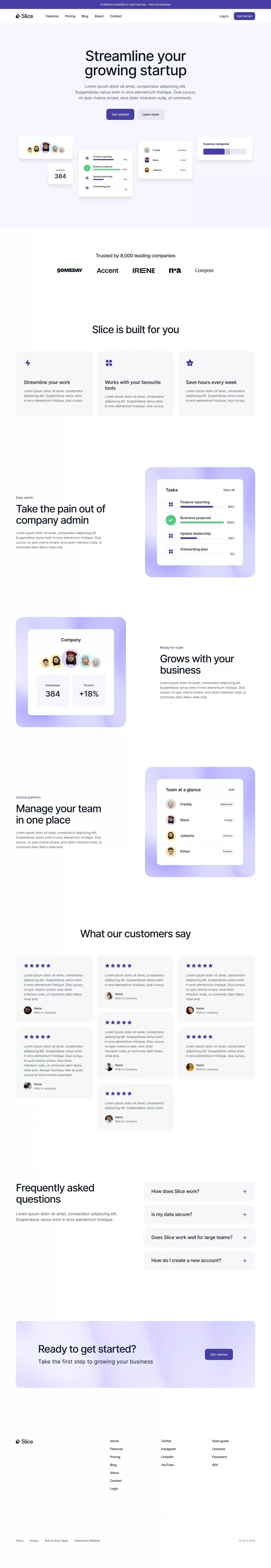 Slice · Webflow HTML website template - Template design