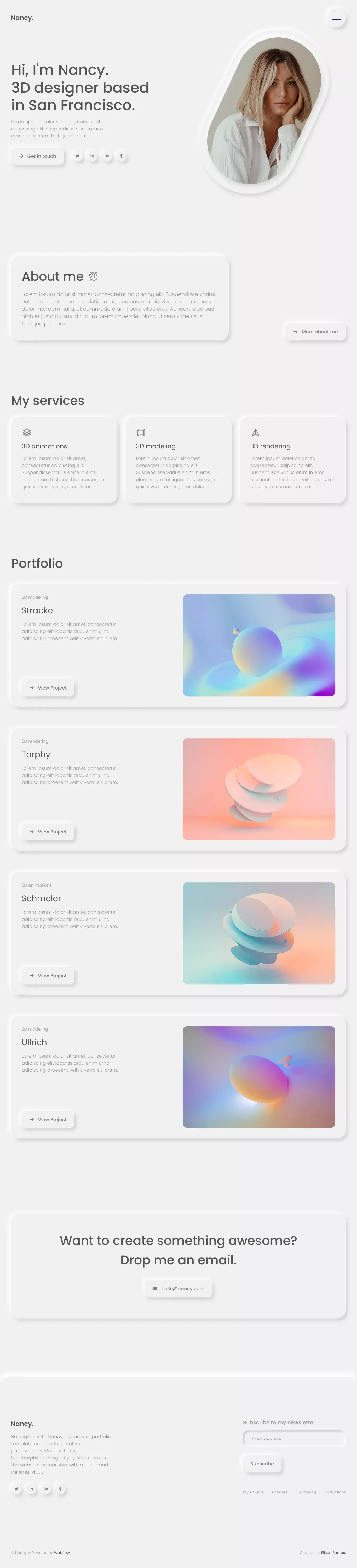 Nancy - Webflow Ecommerce Website Template - Template design