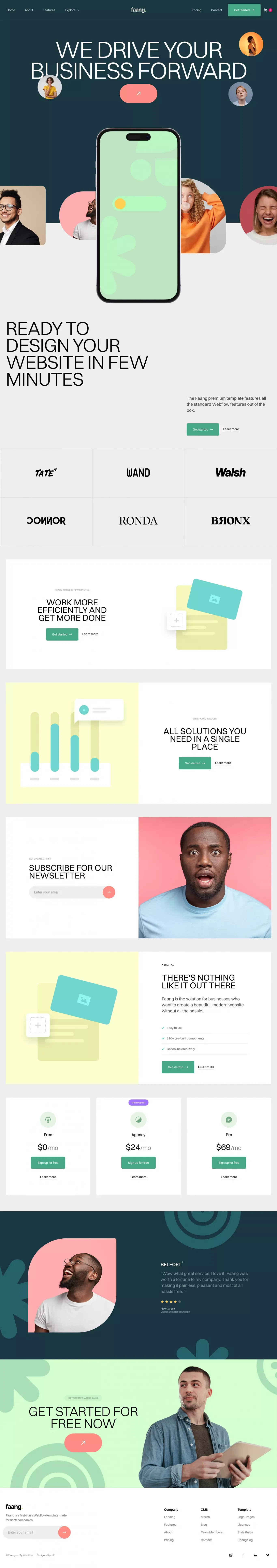 Faang - Webflow Ecommerce Website Template - Template design