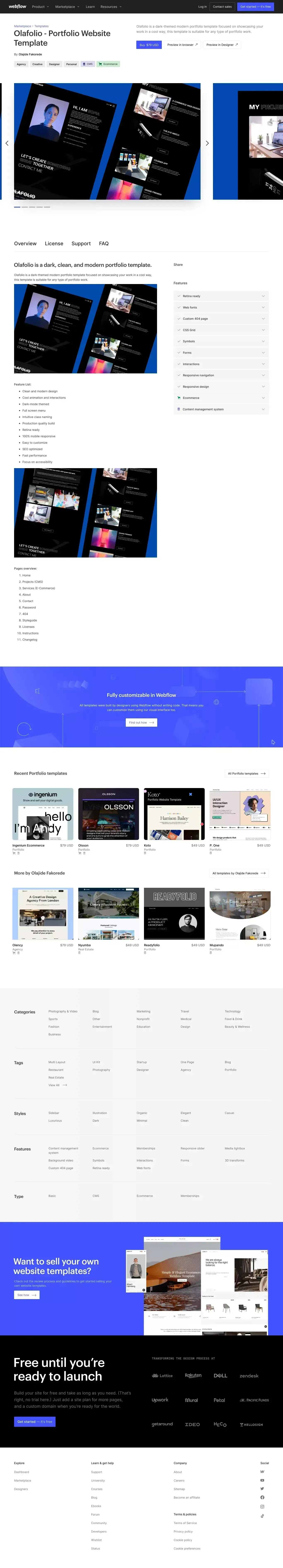 Olafolio - Portfolio HTML5 Responsive Website Template - website design