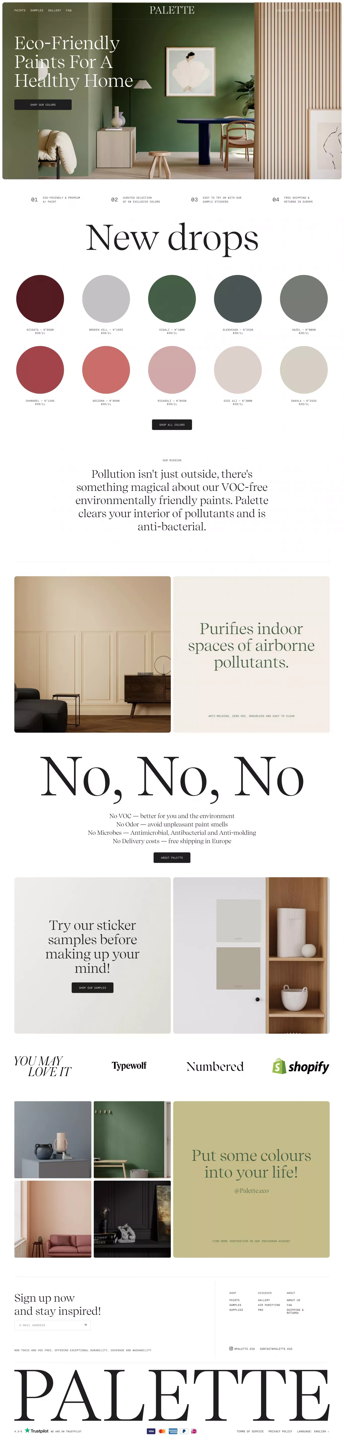 Palette, Eco-Friendly Paints For A Nontoxic Home — Palette - Eco-Friendly Paint - Ecommerce design