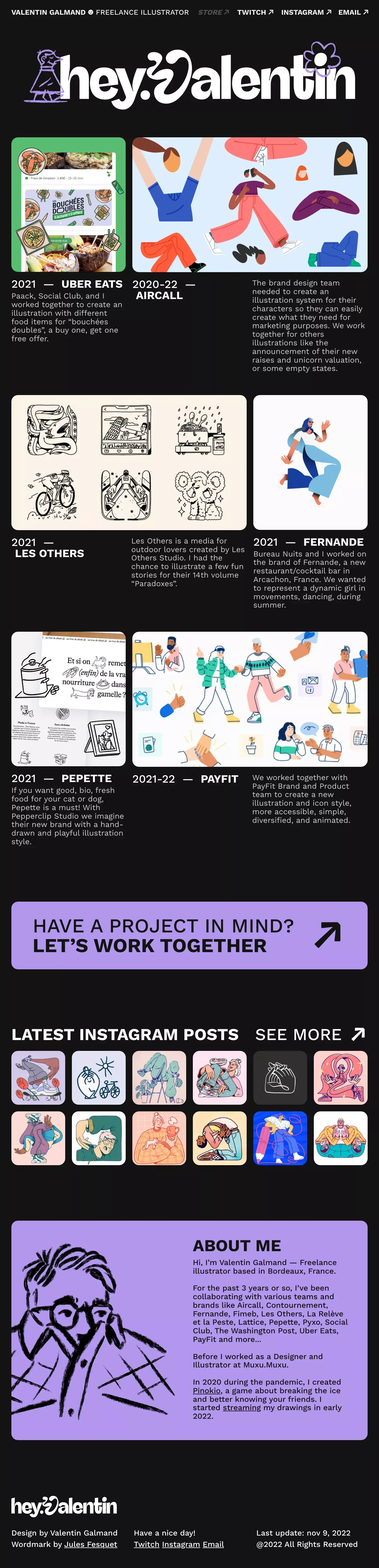 Valentin Galmand ☻ ︎Freelance Illustrator - Portfolio design