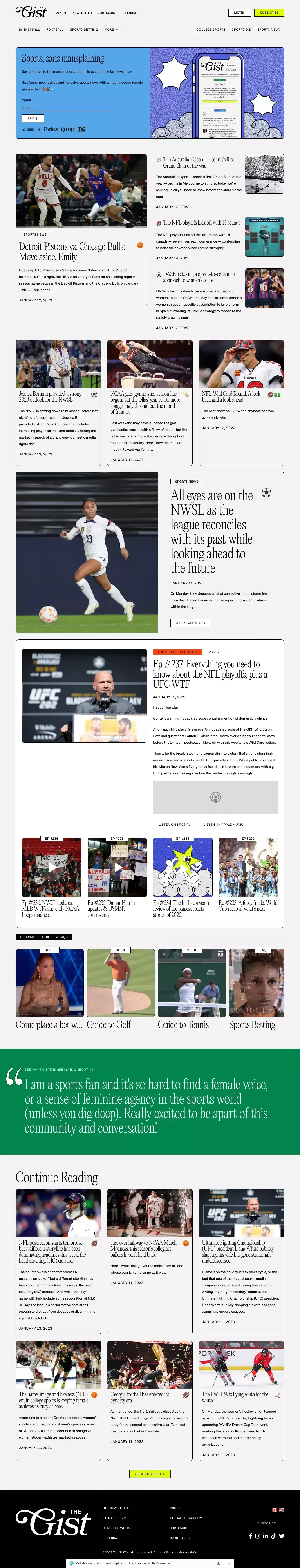 The GIST - Blog design