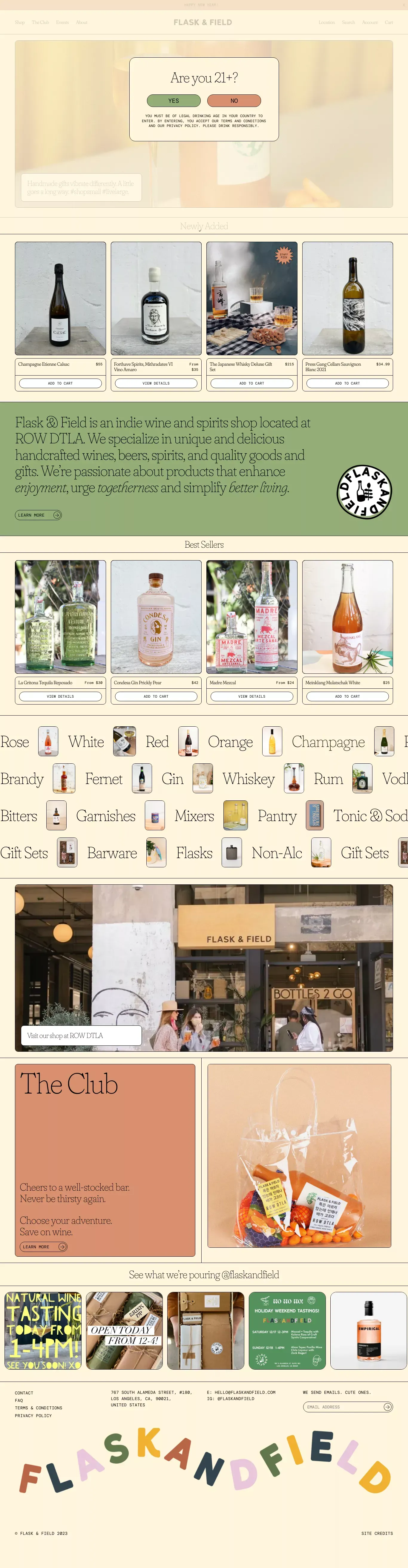 Flask & Field - website design