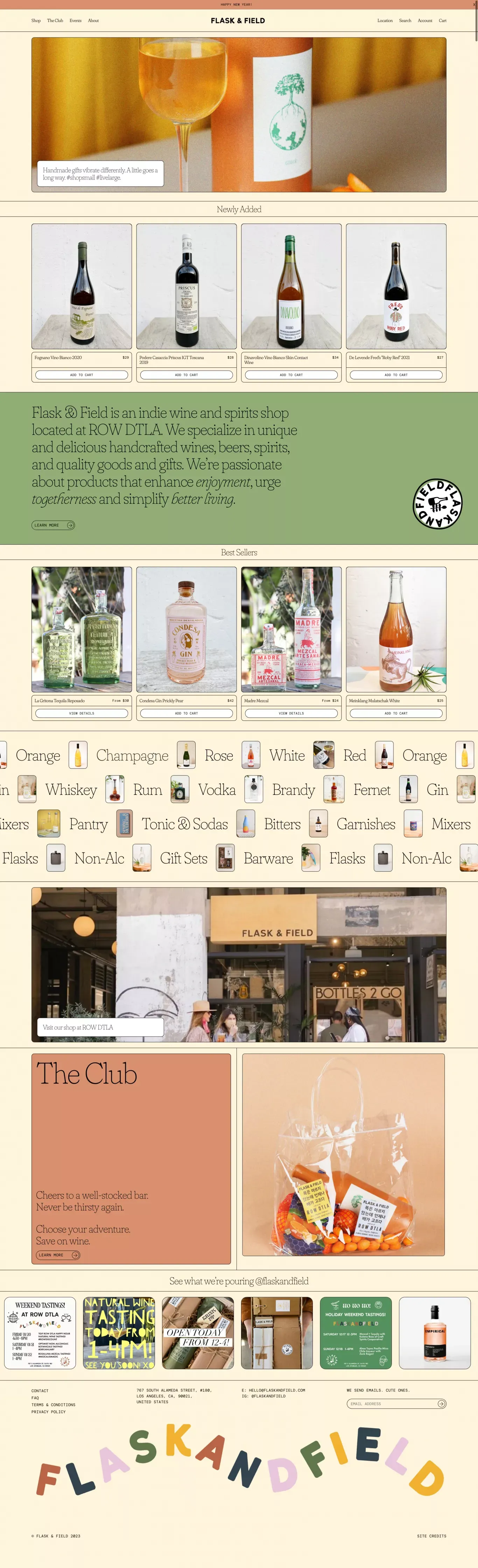 Flask & Field - Ecommerce design