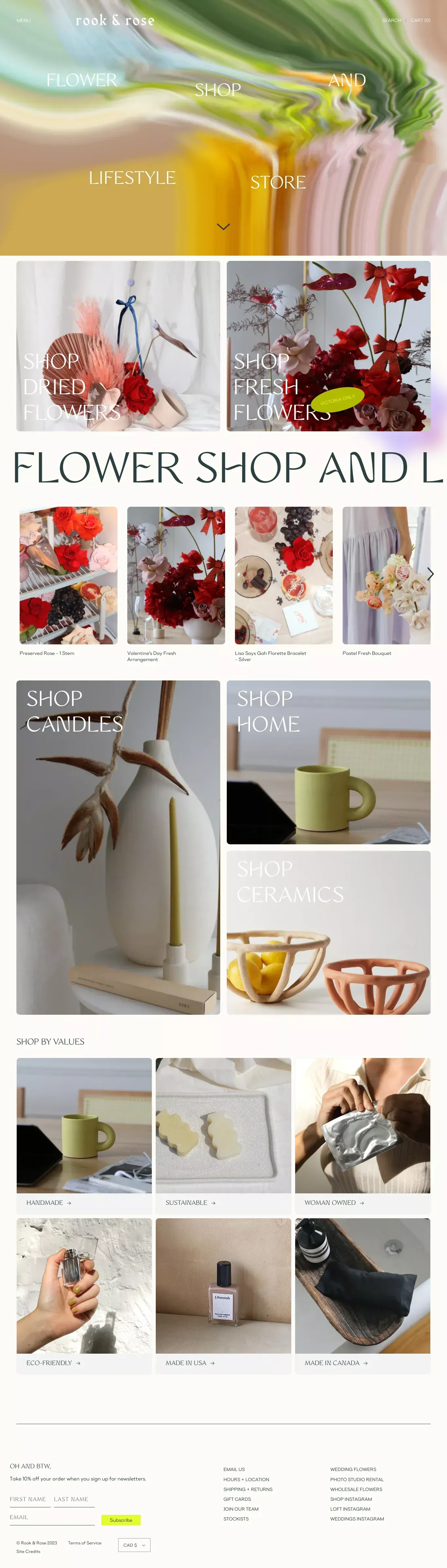 Rook & Rose - Ecommerce design