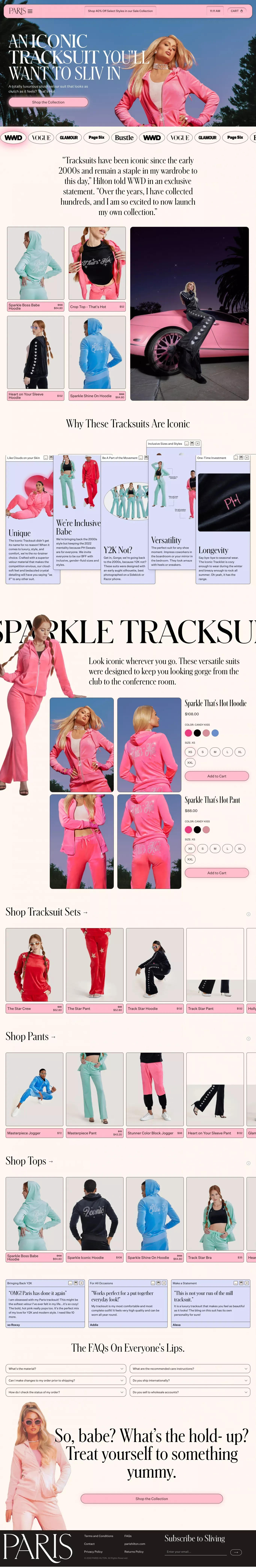 Paris Hilton - Ecommerce design