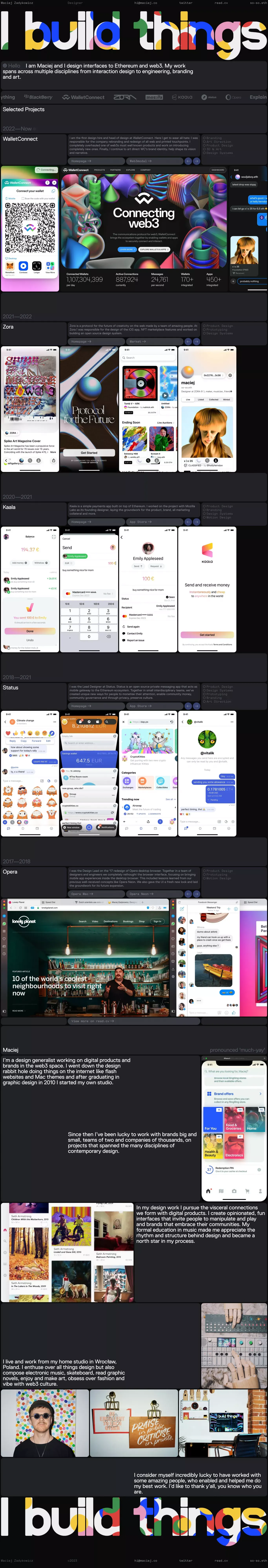 Maciej Zadykowicz, Designer - Portfolio design