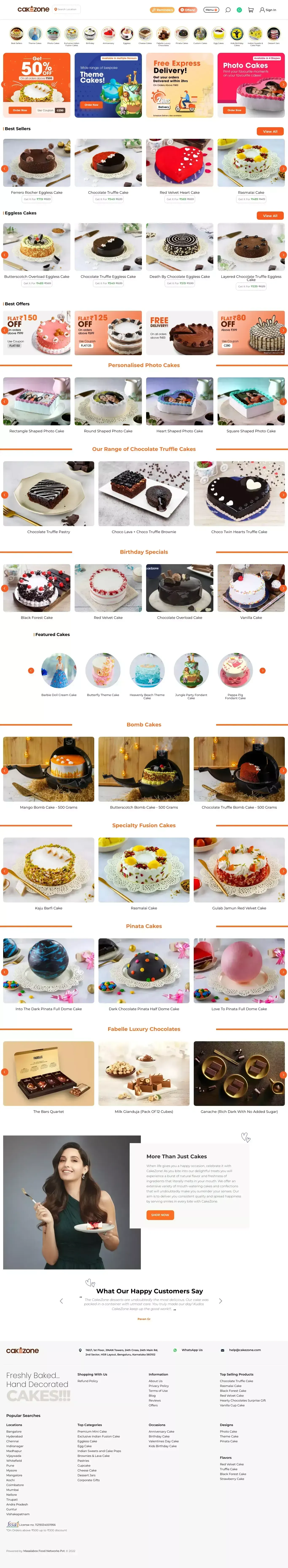 Order from #1 Online Cake Delivery - CakeZone - Ecommerce design