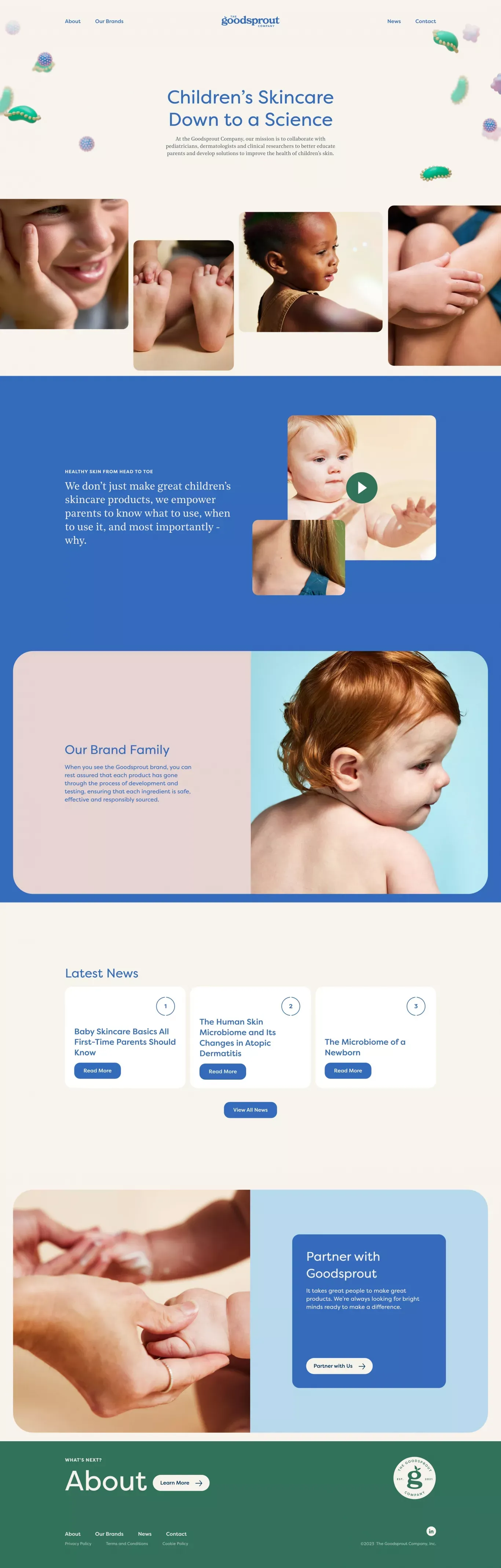 The Goodsprout Company – Children’s Skincare Backed by Science - Landing design