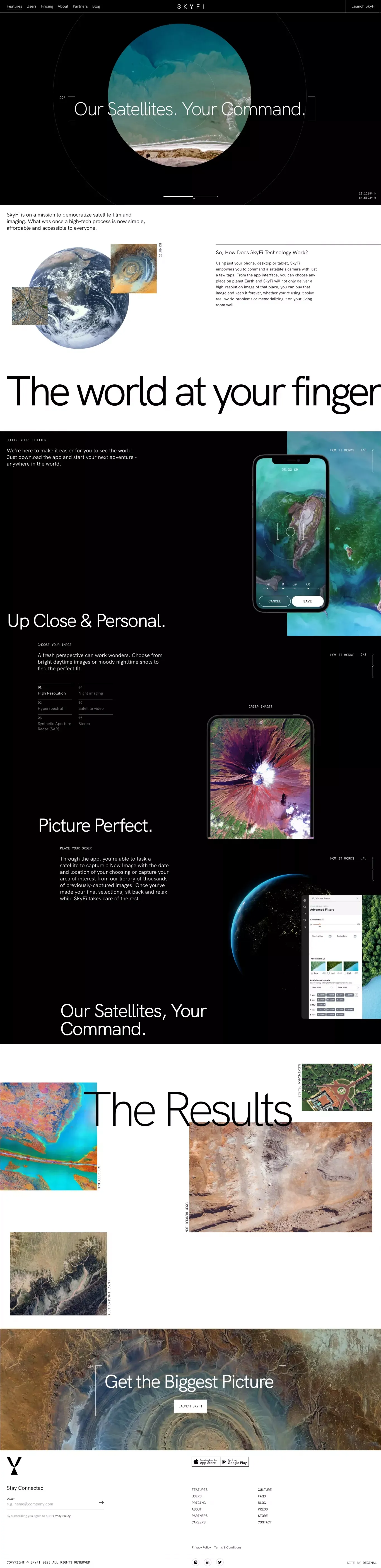 Commercial High Resolution Satellite Imagery and Video | SkyFi - Landing design