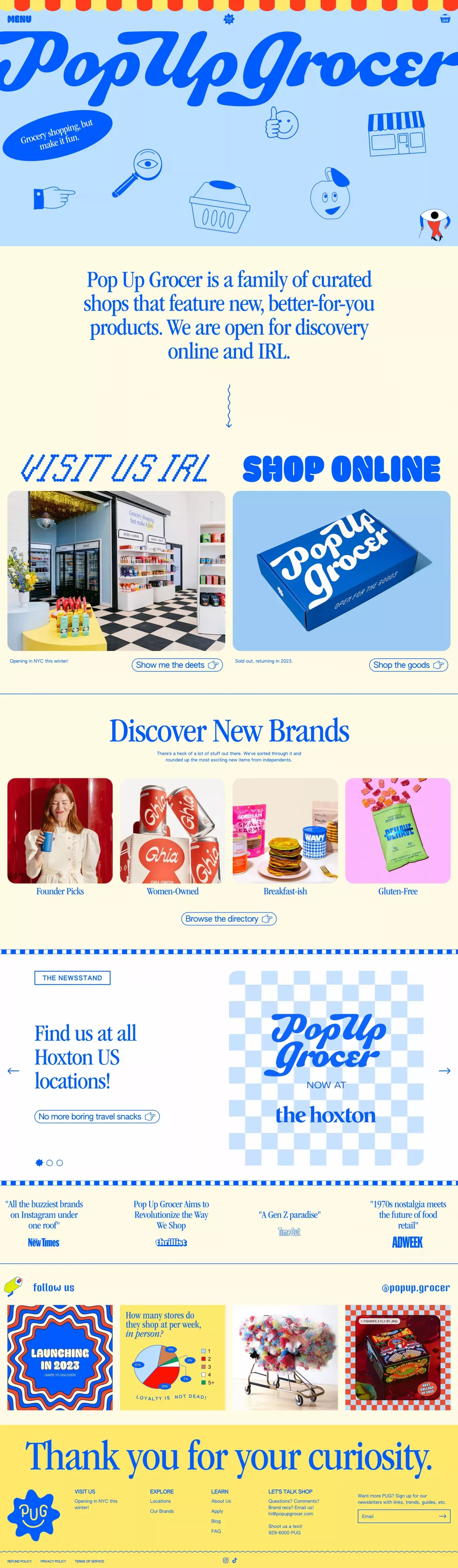 Pop Up Grocer - Ecommerce design