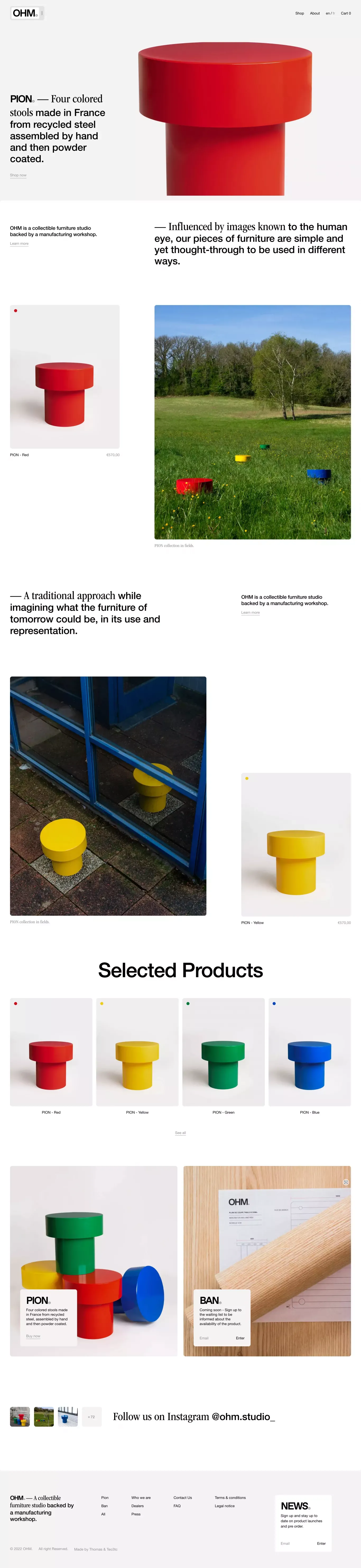 OHM. — Collectible furniture - Ecommerce design