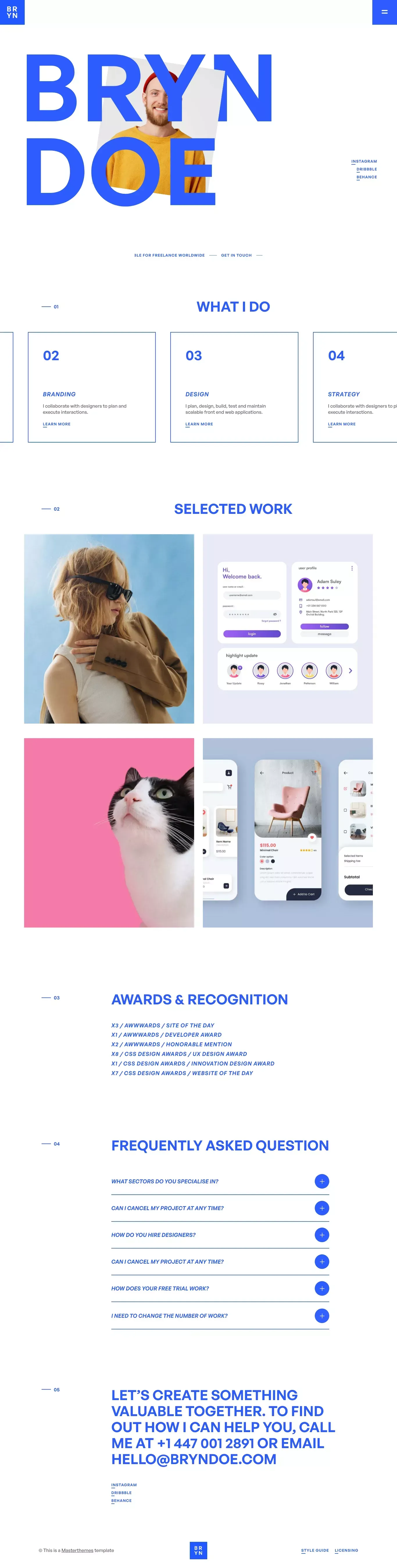 Bryn - Webflow Ecommerce website template - Template design