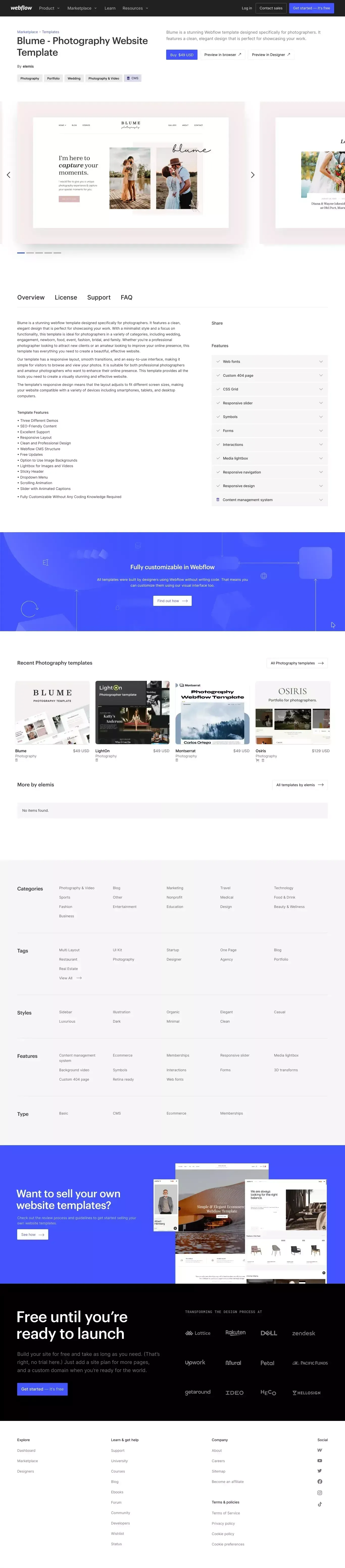 Blume - Photography HTML5 Responsive Website Template - website design